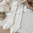 thumbnail image 5 of Yuanlong Womens Knee-High Socks Scalloped Textured Socks Solid Color Knit Comfortable Stockings, 5 of 5