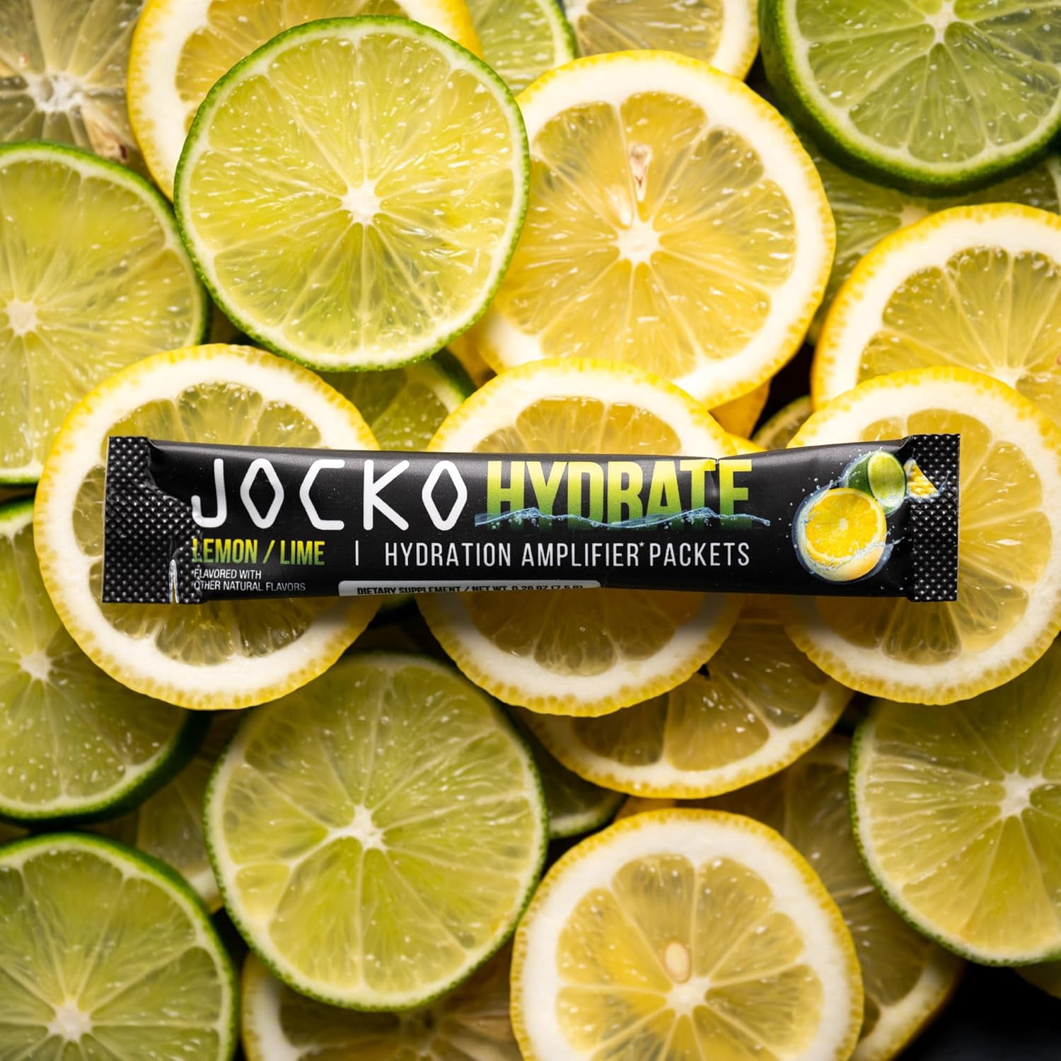 Jocko Fuel Hydrate Powder Packets, with Electrolyte Complex, Lemon Lime Flavor, 16 Count
