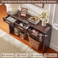 thumbnail image 6 of Joaxswe Long Console Table, Mid-Century Modern Entryway Table, Wood Sofa Table Behind Couch for Living Room Hallway, 47 inch, Walnut, 6 of 8
