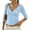 Light Blue, variant on Womens 3/4 Half Sleeve Deep V Wrap Neck Cute Ruched Crop Tops Open Back Tshirt Soft Y2k Vintage Minimalist Slim Fit Tee Women Trendy Elegant Shirts Summer Beach Vacation Outfits, Light Green S