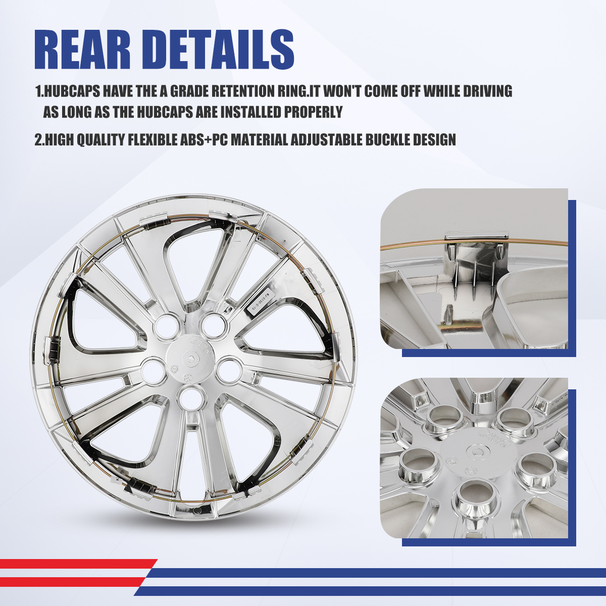 4PCS/Set 15" Wheel Rim Cover Hubcaps Compatible with 2016-2022 Toyota Prius/Prime & 2020-2024 Corolla Hybrid Replacement Snap On Hub Cap,Chrome