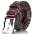 thumbnail image 2 of Mio Marino Men’s Leather Entwine Elastic Web Belt, 2 of 5