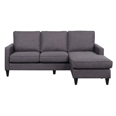Picket House Furnishings Nori Reversible Chaise Sectional in Charcoal