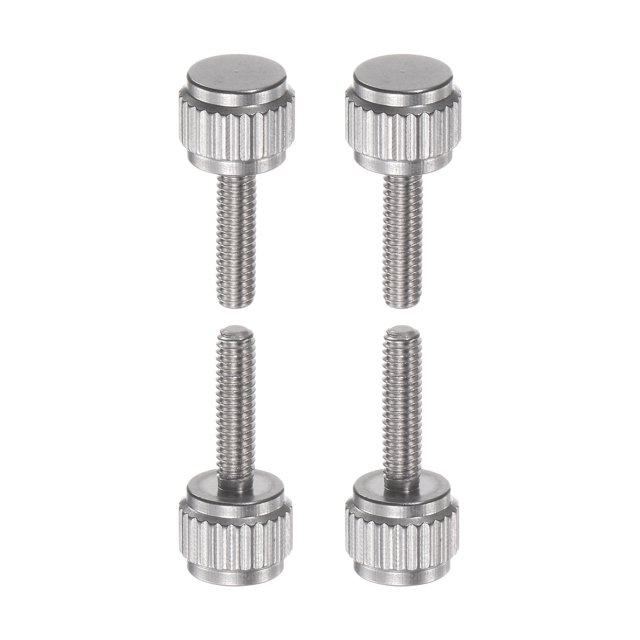 Unique Bargains 4pcs Ronde Tête Plate Moleté Pouce M2.5x10mm Main Serrage Vis Filetées Boulons de Bouton pour Vernier Étriers