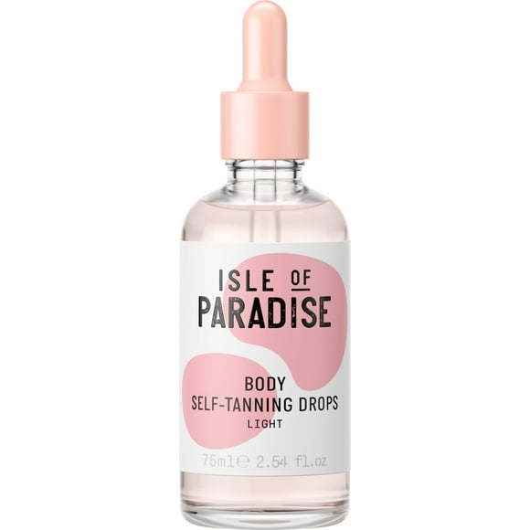 Isle Of Paradise Gotas corporales reafirmantes autobronceadoras - Luz - Gotas autobronceadoras correctoras de color para un brillo gradual - Vegano y libre de crueldad - 2.54 fl. Onz
