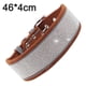 thumbnail image 2 of Collar reflexivo ajustable durable del animal doméstico del collar de perro grande del diamante artificial del cuero brillante del terciopelo, 2 of 5