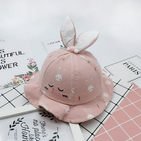 

STEADY Baby Boys Girls Summer Cartoon Rabbit Sun Protection Hat Sunscreen Cap One size / Orange