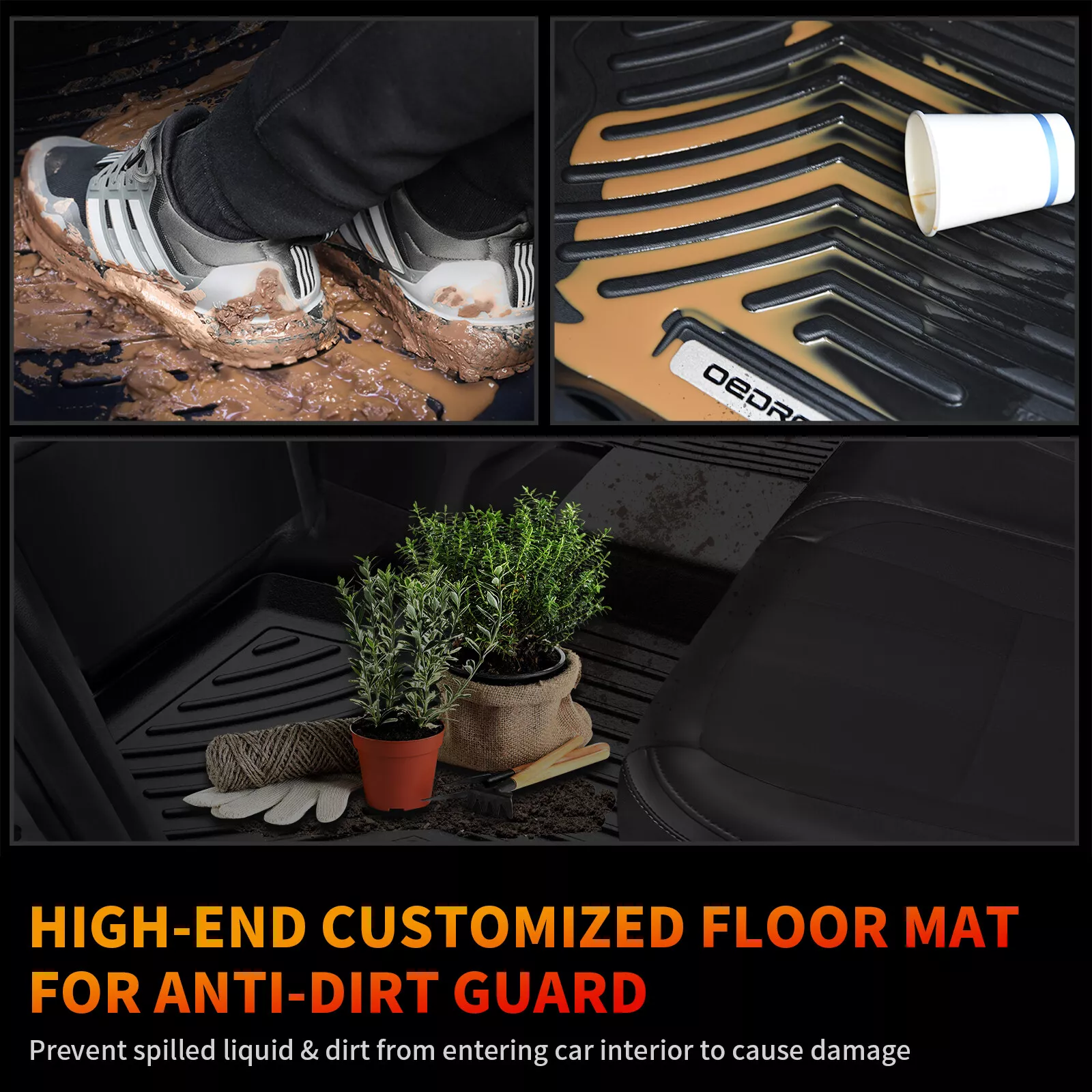 RVNI Car Floor Mats +Cargo Liner For 2023 2024 Honda Accord TPE Rubber All Weather