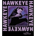 thumbnail image 2 of Women's Marvel Hawkeye Ready To Shoot Bow Purple Box Graphic Tee Black Medium, 2 of 4