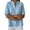 Light blue, variant on QURATI Women's Knit Short Sleeve Top Notch V Neck Casual Loose Fit Blouse Lightweight Polyester Summer T Shirt for Daily Wear Khaki S