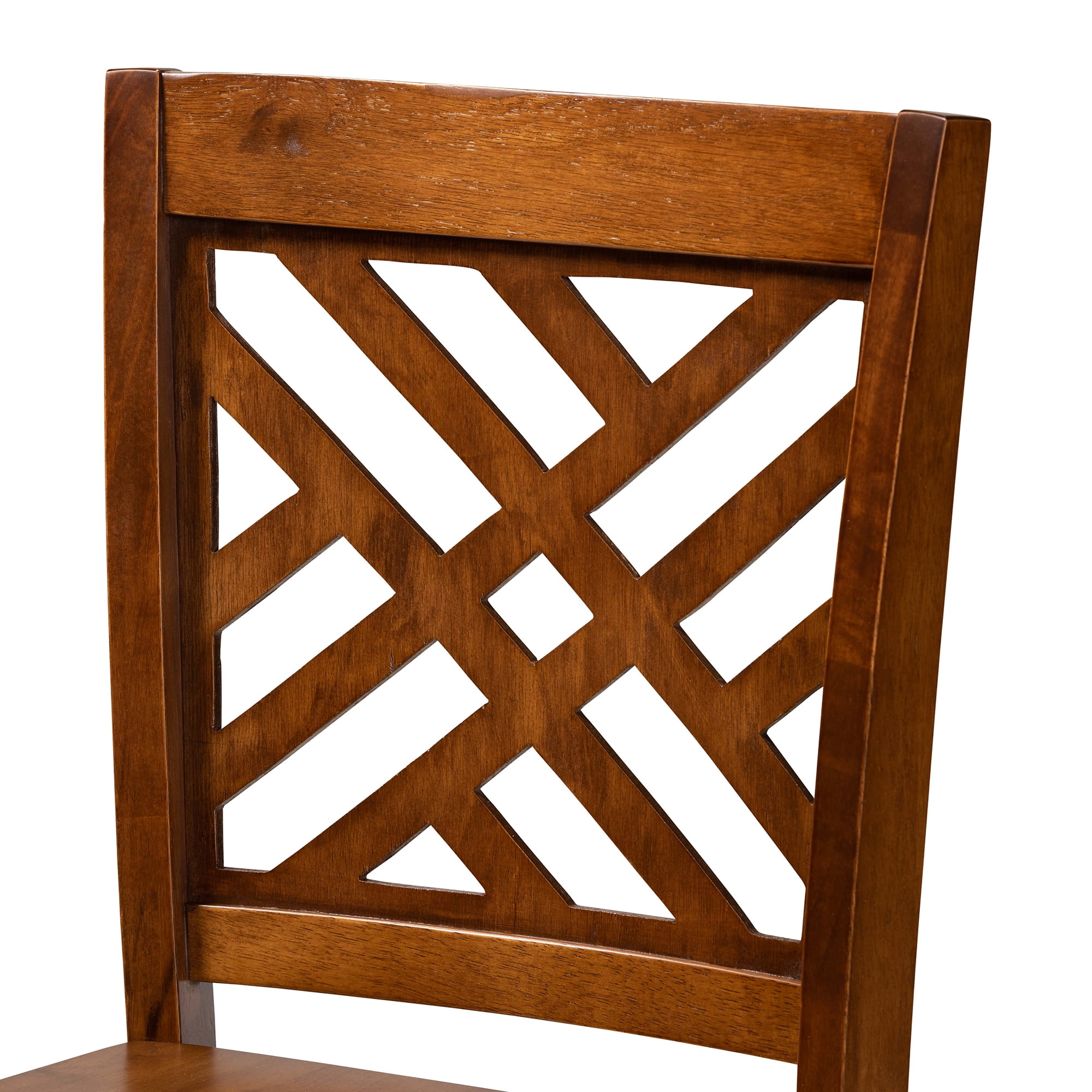 Baxton Studio Caron Modern and Contemporary Transitional Walnut Brown Finished Wood 2-Piece Counter Stool Set