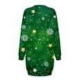 thumbnail image 5 of Fiaer Christmas Snowflake with Star Long Sleeve Dress for Women Sweatshirt Dress Fall Fashion Outfits Casual Mini Dress Green XL, 5 of 5