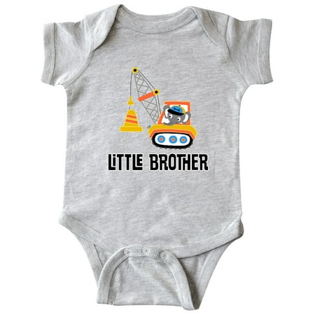 

Inktastic Little Brother Construction Truck Boys Gift Baby Boy Bodysuit