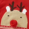 thumbnail image 4 of Baby Girls Boys Christmas Rompers Winter Red Reindeer Knitted Newborn Infant Netural Jumpsuits Playsuits Toddler Clothes Outfits, 4 of 6