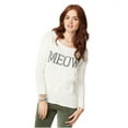 thumbnail image 2 of Aeropostale Womens Meow Text Knit Sweater, White, X-Large, 2 of 2