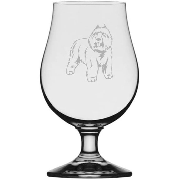 BOUVIER DES FLANDRES Dog Themed Etched 13.25oz Iona Beer Glass
