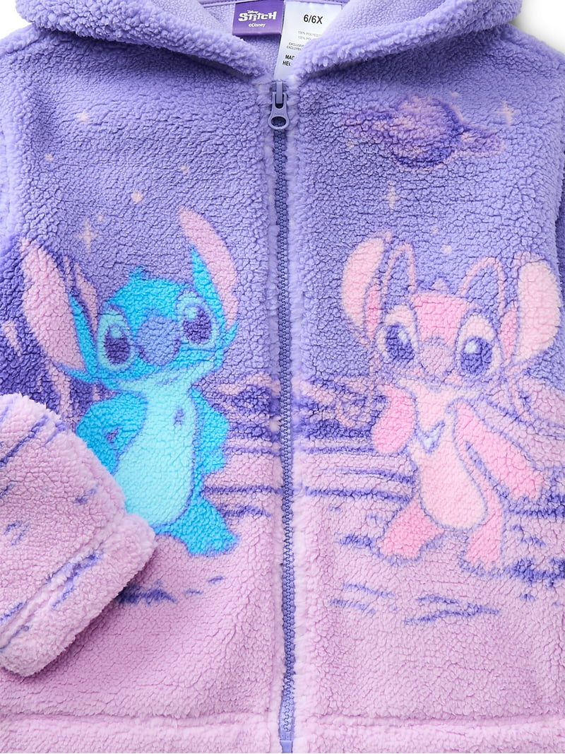Stitch Girl's Plush Sherpa Jacket, Sizes 4-12 - Walmart.com