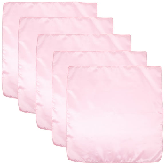 HONMEET 5Pcs Pink Satin Napkin Washable Cloth For Dinner Party Home Use Table Decor