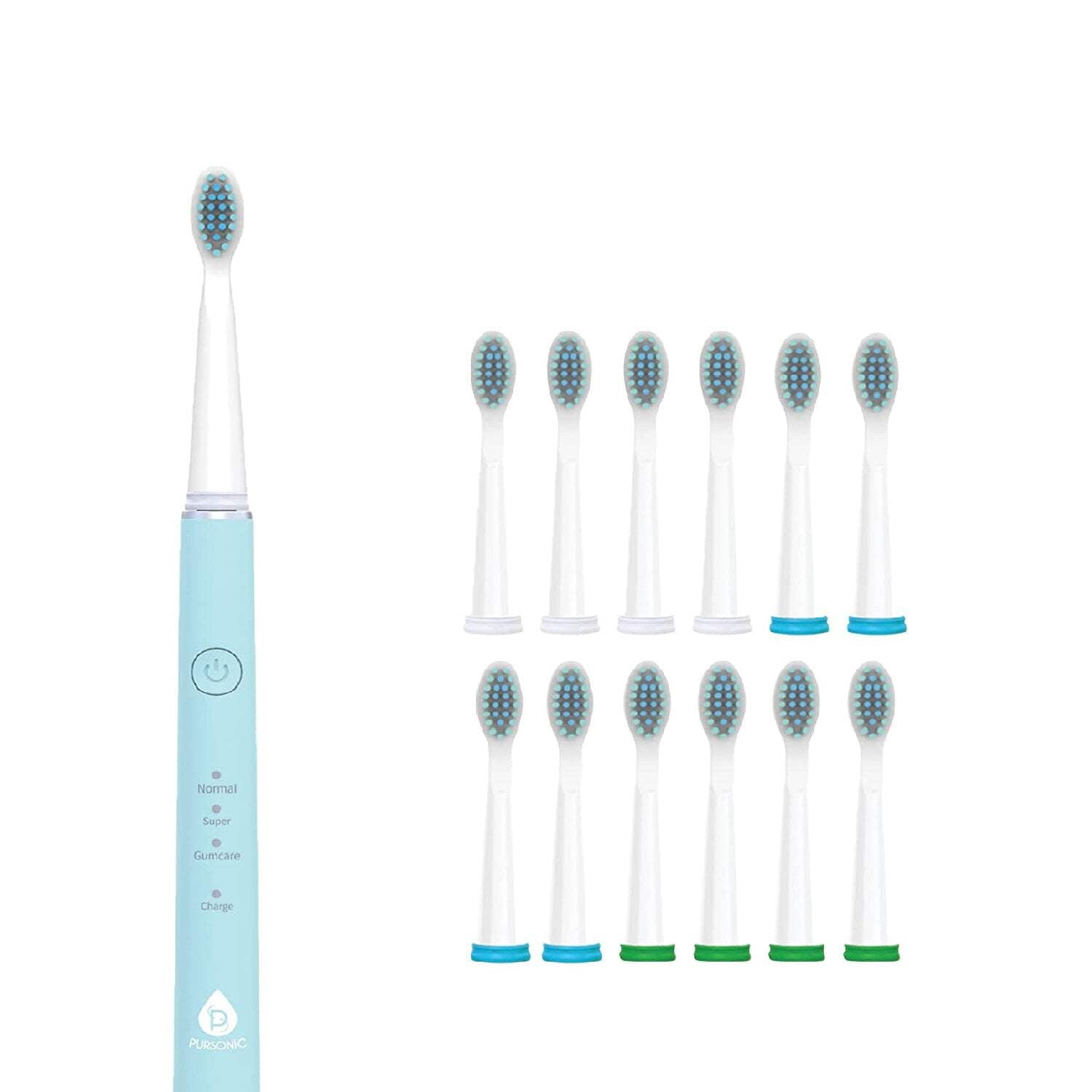Electric Toothbrush, USB Rechargeable, with 12 Brush Heads