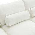 thumbnail image 4 of 86.5'' Chenille Modular Sectional Sofa with Storage Pockets, 5 Seat U Shaped Couch Set with Pillows, Free Combination, Modern Cloud Sofa with 2 Movable Ottoman for Living Room, Apartments (White), 4 of 11