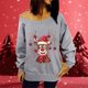 thumbnail image 2 of Moda para mujer Navidad Otoño Invierno Estampado de Navidad Sin tirantes Tops Sudadera Pompotops gfhjh14406, 2 of 4