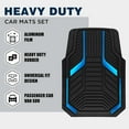 thumbnail image 2 of BAN   Heavy Duty Rubber Floor Mats, Blue Aluminum Film Car Mats Set, Front and Rear Car Mats with Anti-Slip Backing, All Weather Protection, Trim-to-Fit for Automotive SUV, Sedan, Van, 2 of 15