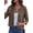 Leopard Khaki, variant on Anygrew Women's Lightweight Cardigan 3/4 Sleeves Open Front Cropped Cardigan Casual Shrugs Bolero for Dress