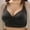 Black, variant on Cmfcve Women's Plus Size Bra Comfortable High Elasticity Lace Underwear Breathable Wireless Gathering Bra