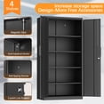 thumbnail image 3 of 72"H Metal Storage Cabinet with Adjustable Shelves & 2 Doors, Heavy-Duty File Cabinet Garage Storage Cabinet with Lock for Garage,Classroom,Office,Black, 3 of 8