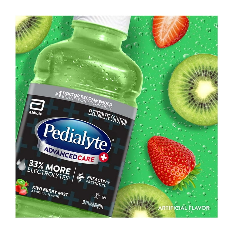 Pedialyte Electrolyte Drink Kiwi Berry Mist 1 Liter with 3x