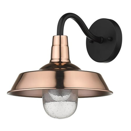 

HomeRoots 398486 10.5 x 10.25 x 12 in. Burry 1-Light Copper Wall Light