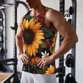 thumbnail image 5 of Gukieu Sunflower Floral Butterfly Print Men's Quick Dry Fitness Vest, Round Neck Sleeveless Fitness Bodybuilding Top-Medium, 5 of 7
