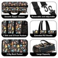 thumbnail image 3 of Teacher Tote Bag,Black Princess Castle Pattern Teacher Utility Tote Bag,Large Work Tote Bags for Women with Multiple Pockets,Top Zipper Closure,13.8x10.6x6.7 Inch, 3 of 5