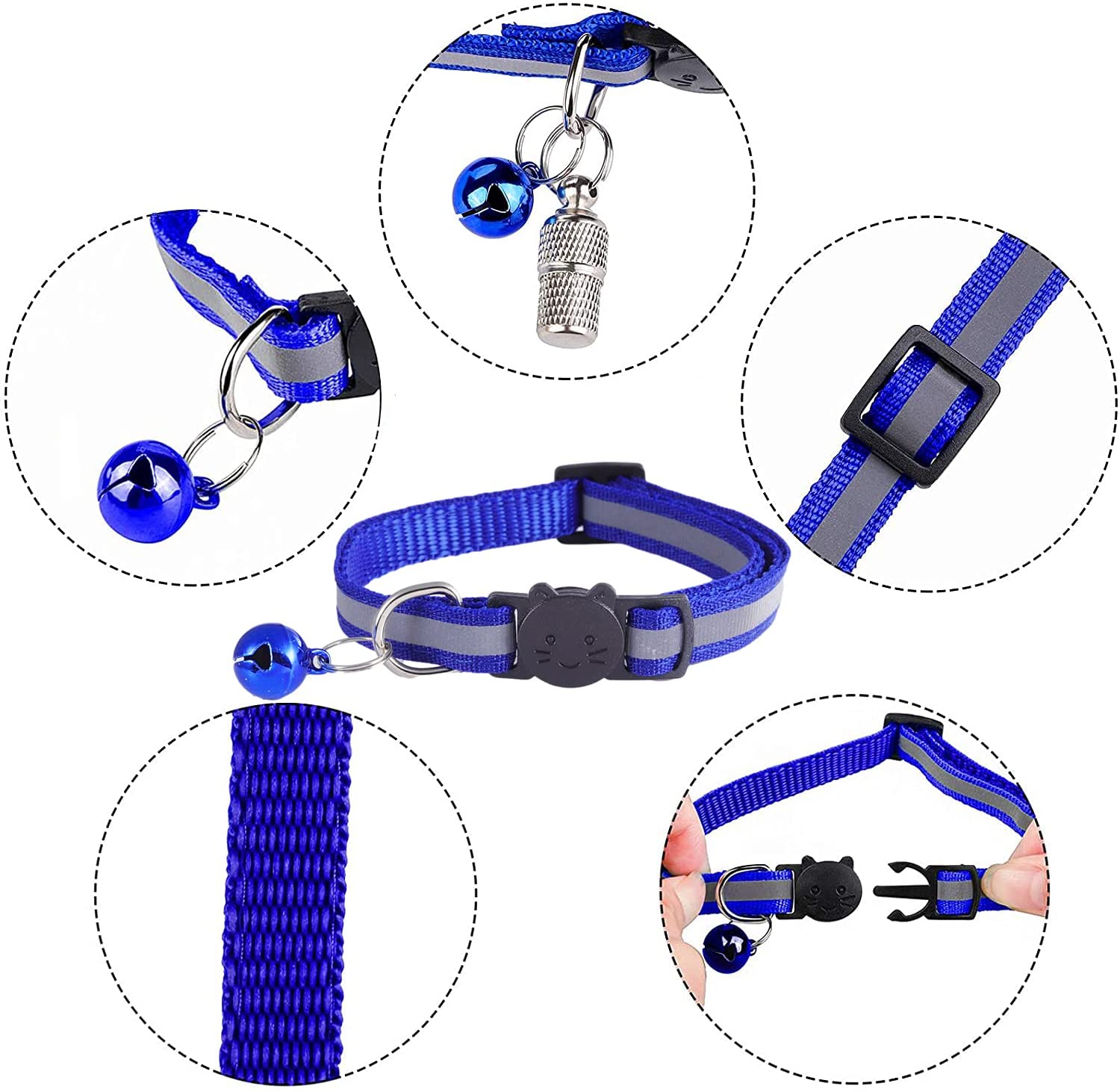 Riklu Reflective Cat Collar with Bell Breakaway photo 2
