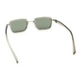 thumbnail image 7 of Hipster Dad Fashion Double Rim Narrow Rectangular Luxury Sunglasses Silver Slate - Green, 7 of 7