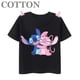 thumbnail image 4 of Camiseta de algodón con cuello redondo y manga corta para niños y bebés, diseño de dibujos animados de Disney Stitch, anime, moda de verano, 4 of 5