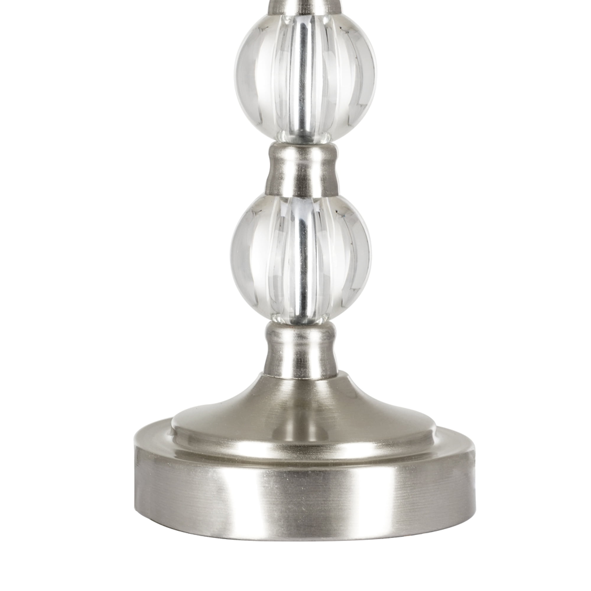 (2 pack) Better Homes & Gardens Brushed Nickel & Glass Table Lamp Base 14"H