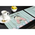 thumbnail image 5 of Placemats Set of 4, Happy Easter Egg Bunny Tails in Hole Rustic Blue Wood Washable Burlap & Cotton Placemats for Kitchen Dining Table Holiday Home Decoration, 5 of 6