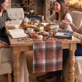 thumbnail image 5 of Sm:)e Caramel Brown Rustic Plaid Fall Table Runner 13x72 Inch, Farmhouse Autumn Holiday Dining Decoration, 5 of 8