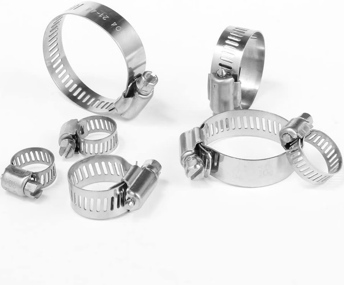 4 Pcs Adjustable Stainless Steel Duct Clamps, Worm Gear Hose Clamps