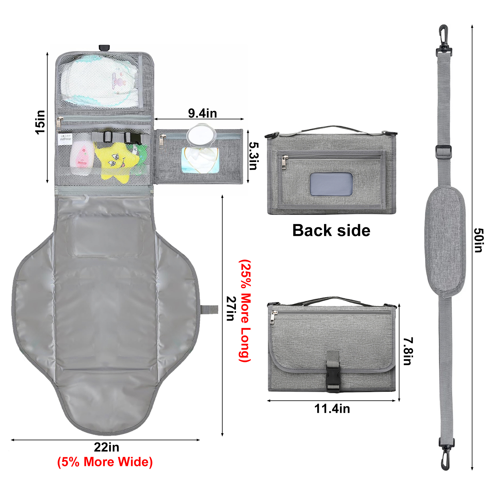 Lanney Portable Changing Pad with Shoulder Strap photo 4