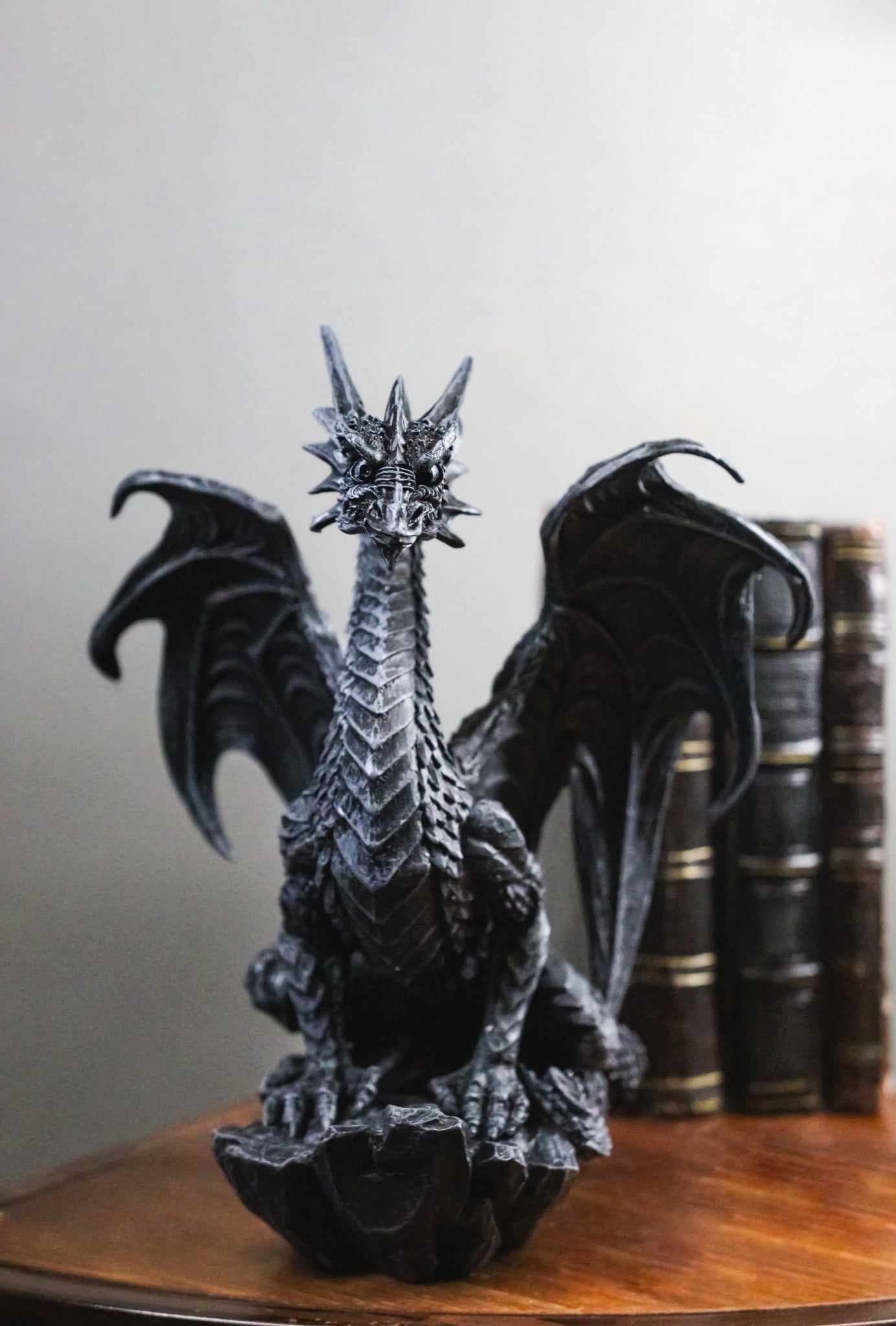 Draconis Watcher Guardian Stone Gargoyle Dragon On Rock Decorative Figurine 8"H