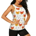thumbnail image 2 of Fotbe Cute Fox with Heart Blusas Sin Mangas para Mujer – Estilo Casual, Corte Suelto, Slim-Fit, Cuello Redondo Deportivo, Tops de Verano para Gimnasio y Yoga-Small, 2 of 7