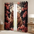 thumbnail image 2 of Erosebridal Kawaii Animals Capybara Blackout Curtains Set of 2 (52x84 Each),Pink Floral Cherry Blossom Window Curtains For Kids Girls, 2 of 6