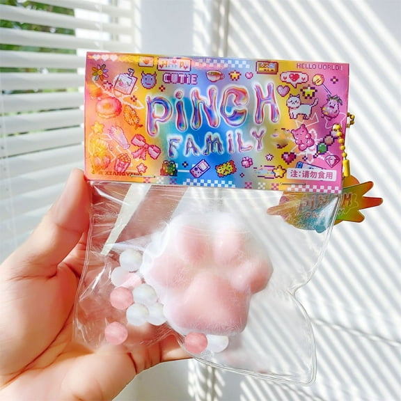 HaoXun 15 Pcs Stress Relief Kneading Paw Toys - Soft TPR Squeeze Cat Paw Design Anxiety Relief Toys with Blind Bags for Home Office Use