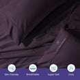 thumbnail image 5 of JS Sanders Wyoming King 4pc Bed Sheet Set 1000 Thread Count Luxury Softest Bedding Sheet Set Upto 15" Deep Pocket 100% Egyptian Cotton Plum Solid, 5 of 7