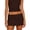 Brown, variant on Women's Fashion Sexy Y2K Bodycon Solid Color Micro Mini Skirt Brown M