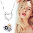 thumbnail image 1 of Fiudx Liquidación de ahorros de verano Collar tonos en forma de corazón de melocotón para pareja, regalo de joyería para el día de San Valentín, 1 of 2