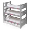 thumbnail image 3 of Badger Basket 1-2-3 Convertible Doll Bunk Bed with Bedding and Storage Baskets in Executive Gray – Perfect for 18 to 20-Inch Dolls, 3 of 5