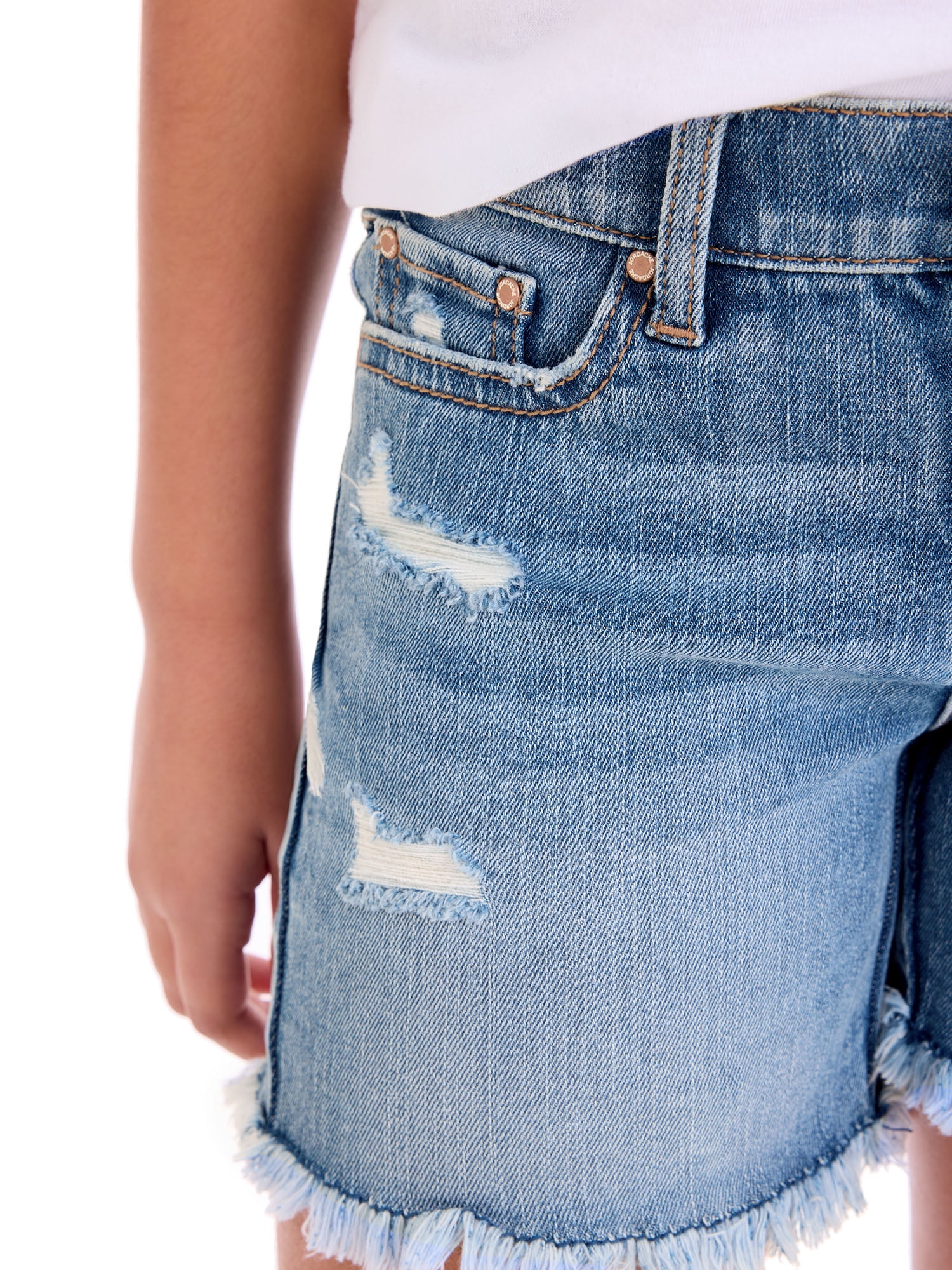 Jordache Girls Destructed 90's Midi Short, Sizes 5-18